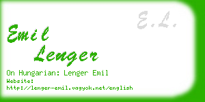 emil lenger business card